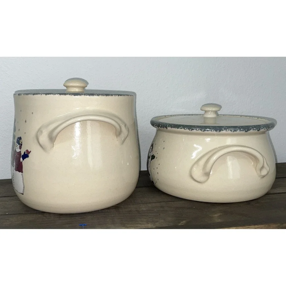 ☃️ Home and Garden Party Stoneware‎ Planter Snowman, Vase, Utensil Holder ☃️